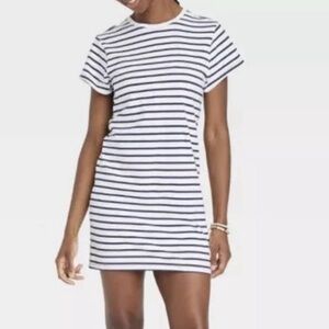 Universal Thread Short Sleeve Navy Stripe T-shirt Mini Dress XXL
